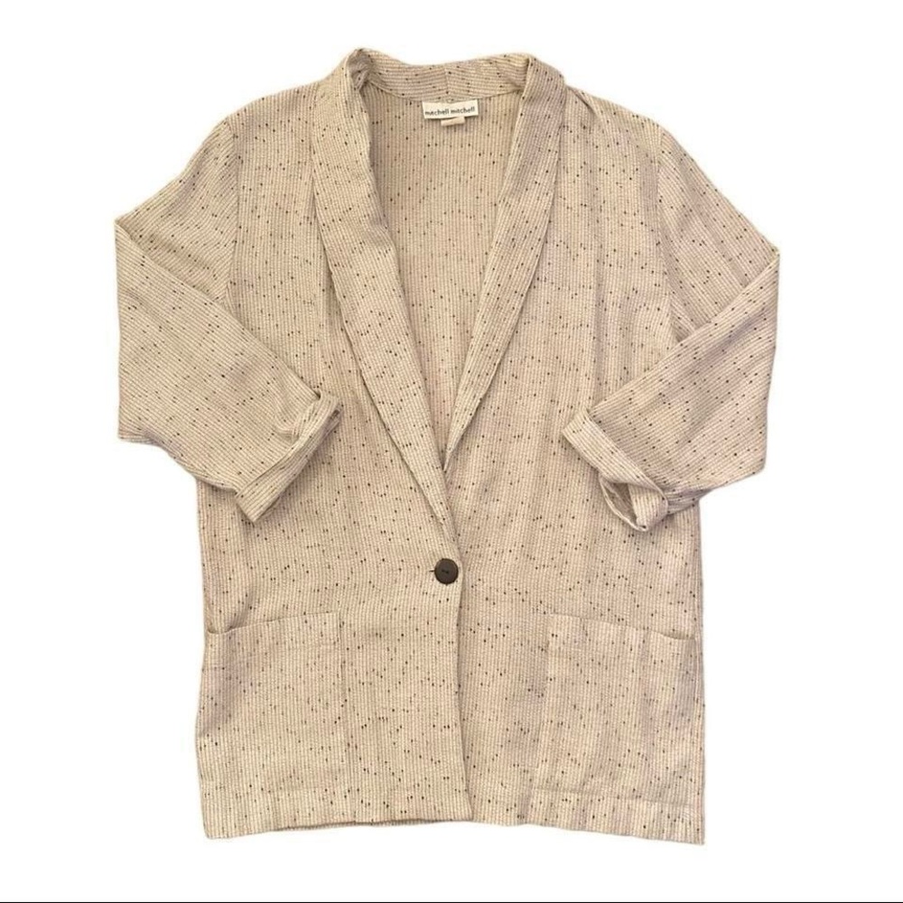 Beige Button-Up Cardigan